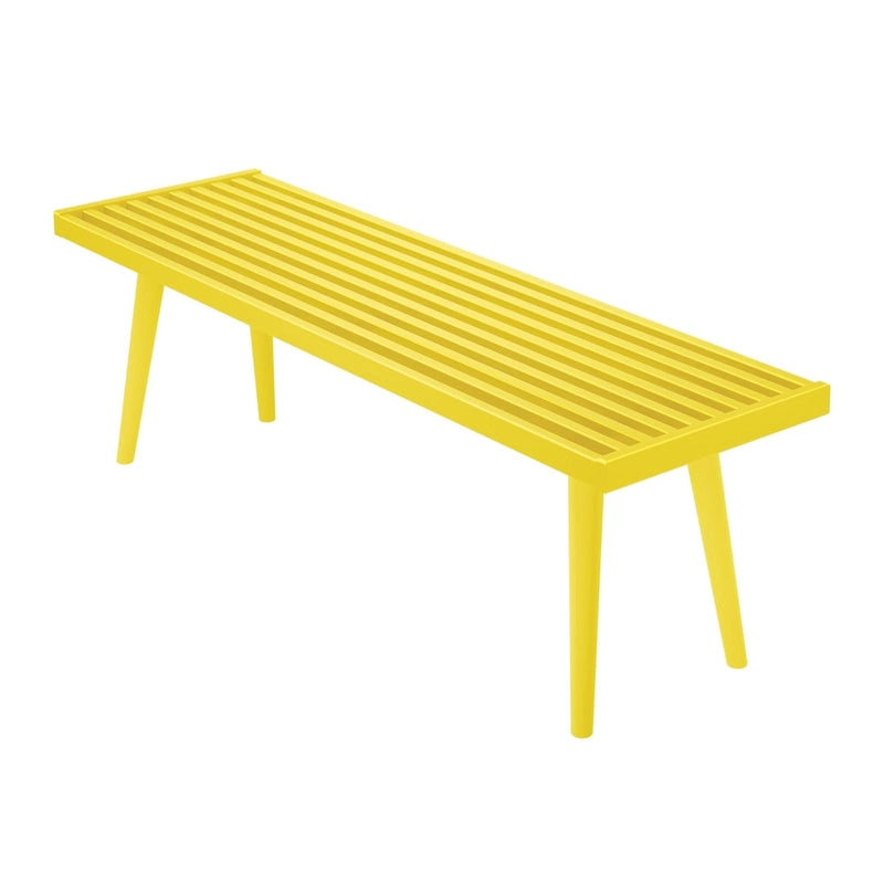 Banc d'entrée double en bois Plank and Beam Mid Century - 56,3 L x 16,5 l x 17,5 H