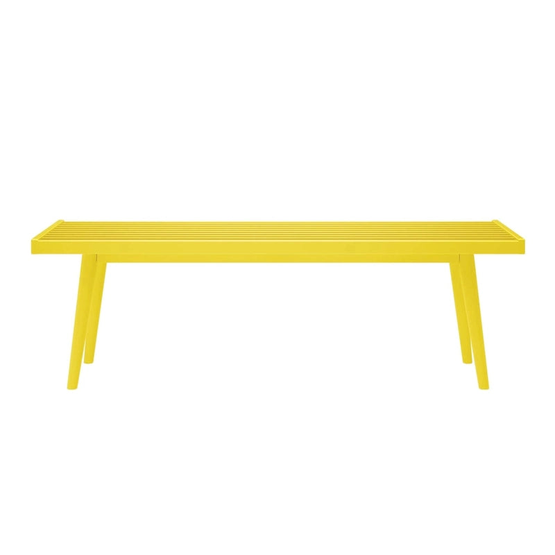 Banc d'entrée double en bois Plank and Beam Mid Century - 56,3 L x 16,5 l x 17,5 H