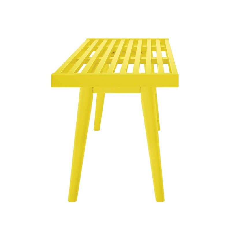 Banc d'entrée double en bois Plank and Beam Mid Century - 56,3 L x 16,5 l x 17,5 H
