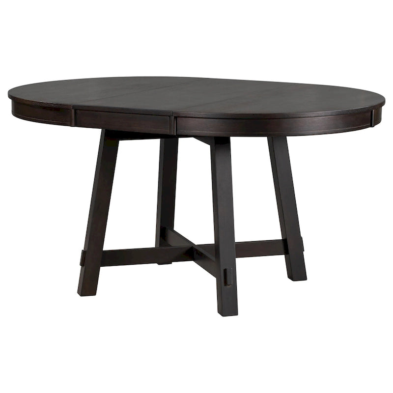 Table de salle à manger ronde extensible TREXM Farmhouse avec plateau en bois de 16 feuilles