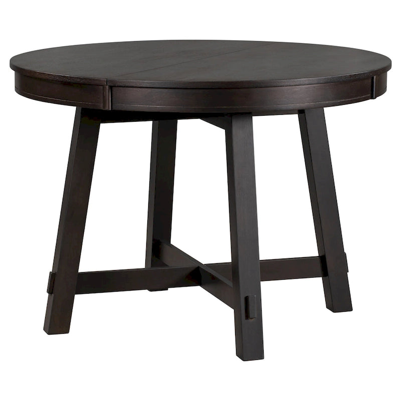 Table de salle à manger ronde extensible TREXM Farmhouse avec plateau en bois de 16 feuilles