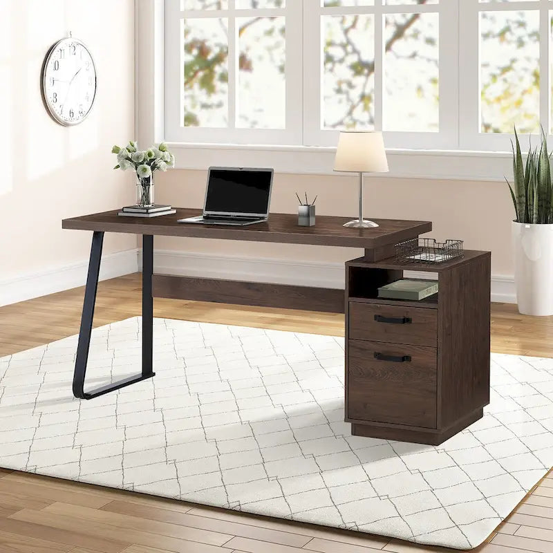 Bureau d'ordinateur à domicile avec tiroirs