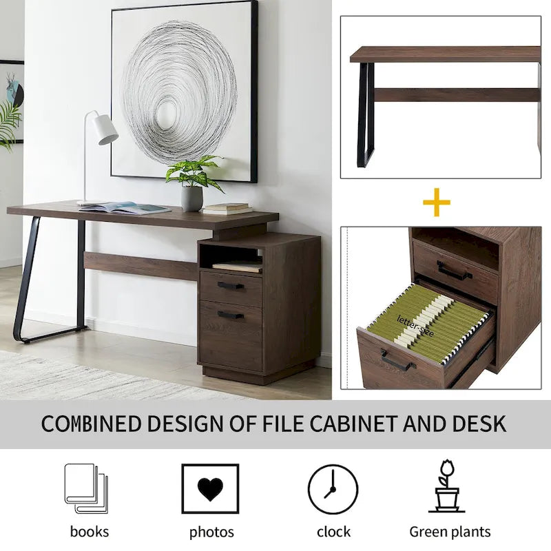 Bureau d'ordinateur à domicile avec tiroirs