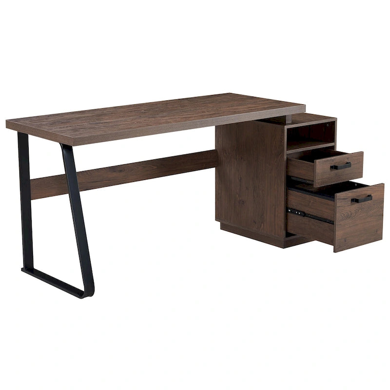 Bureau d'ordinateur à domicile avec tiroirs