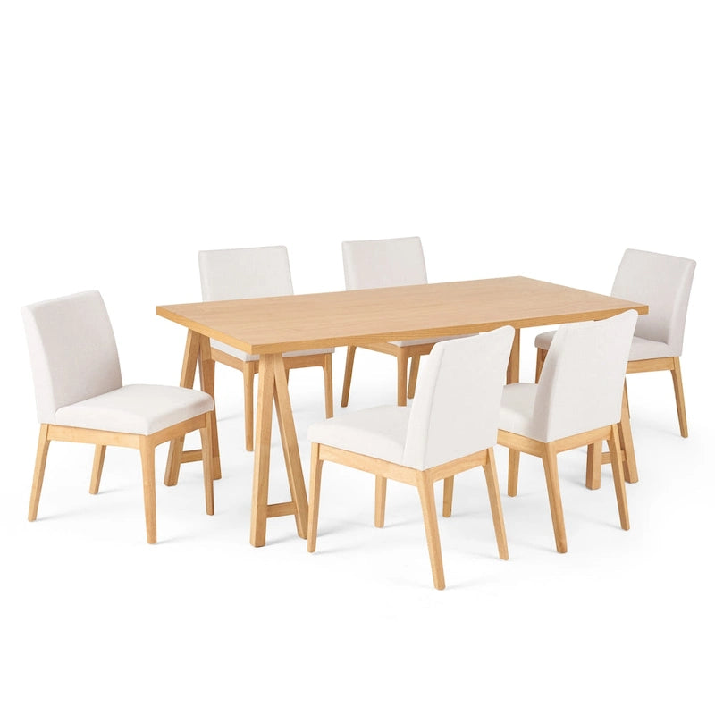 Ensemble de salle à manger 7 pièces Kwame Mid-Century Modern par Christopher Knight Home