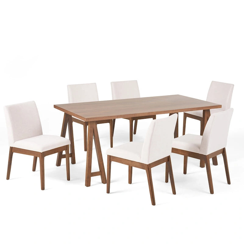 Ensemble de salle à manger 7 pièces Kwame Mid-Century Modern par Christopher Knight Home