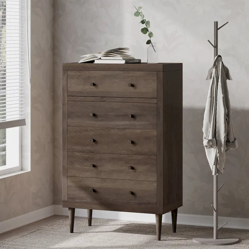 Commode à 5 tiroirs Nystrom Mid-Century Modern de Christopher Knight Home
