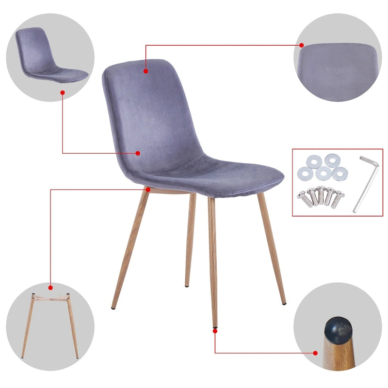 Ensemble de 4 chaises de salle à manger modernes, nouvelle technologie