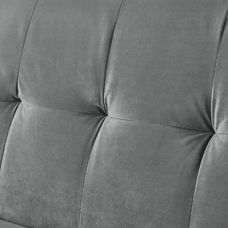 Canapé-lit convertible italien en velours avec accoudoirs rabattables et sacs de rangement