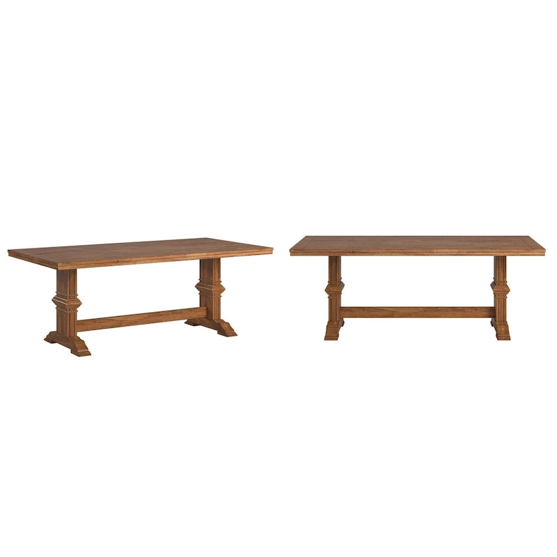 Table de salle à manger Ronda en bois massif rectangulaire bicolore