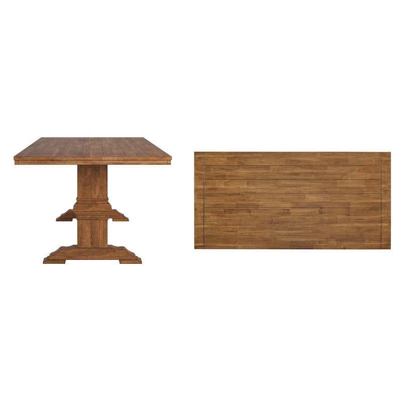 Table de salle à manger Ronda en bois massif rectangulaire bicolore