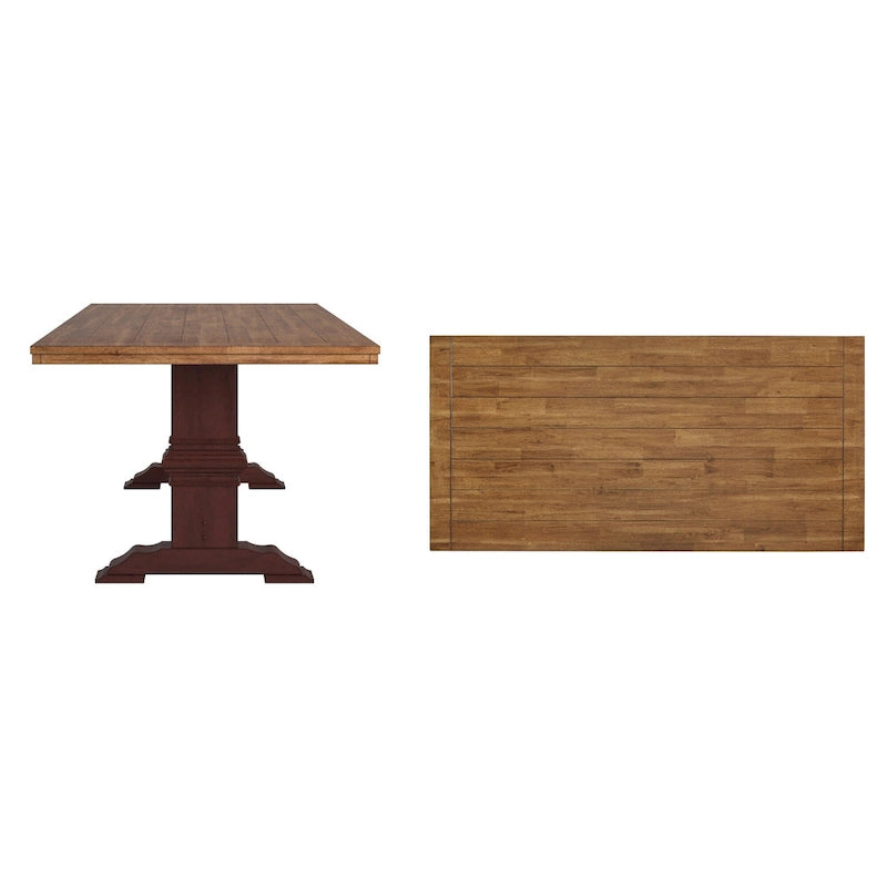 Table de salle à manger Ronda en bois massif rectangulaire bicolore