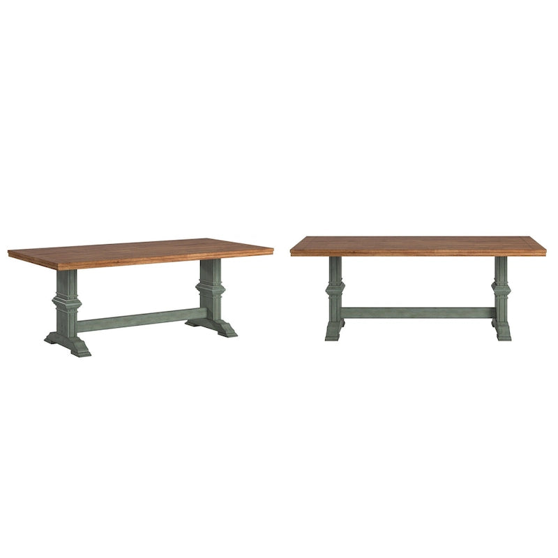 Table de salle à manger Ronda en bois massif rectangulaire bicolore