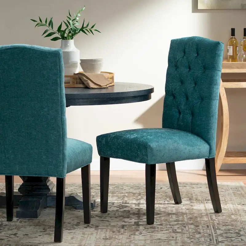 Chaises de salle à manger capitonnées en tissu Crown (lot de 2) par Christopher Knight Home