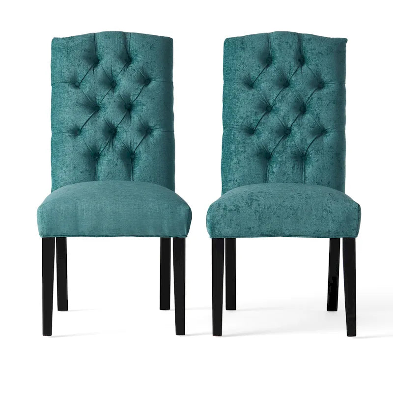 Chaises de salle à manger capitonnées en tissu Crown (lot de 2) par Christopher Knight Home