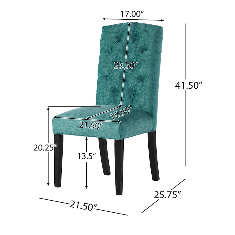 Chaises de salle à manger capitonnées en tissu Crown (lot de 2) par Christopher Knight Home