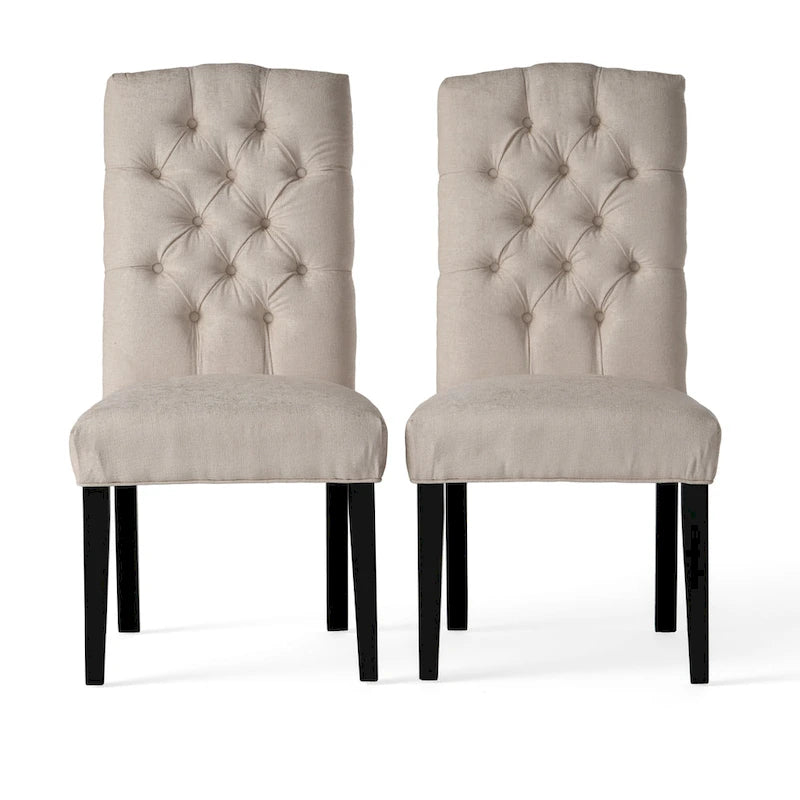 Chaises de salle à manger capitonnées en tissu Crown (lot de 2) par Christopher Knight Home