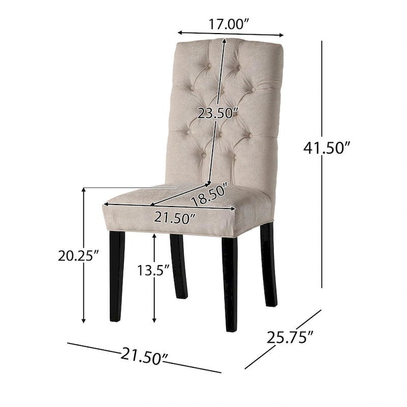 Chaises de salle à manger capitonnées en tissu Crown (lot de 2) par Christopher Knight Home