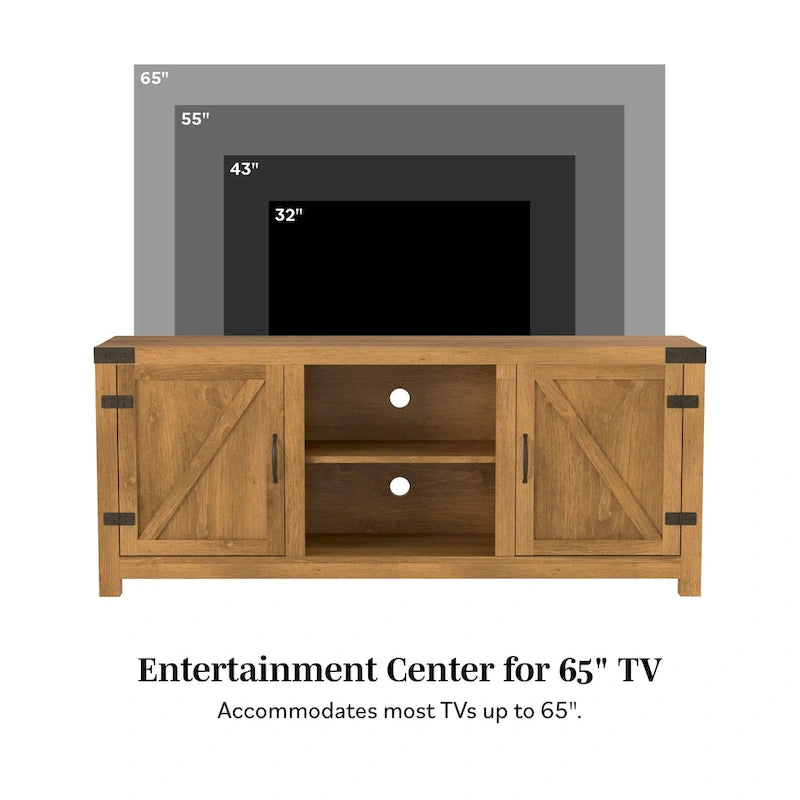 Meuble TV avec porte de grange Middlebrook Firebranch 58 pouces