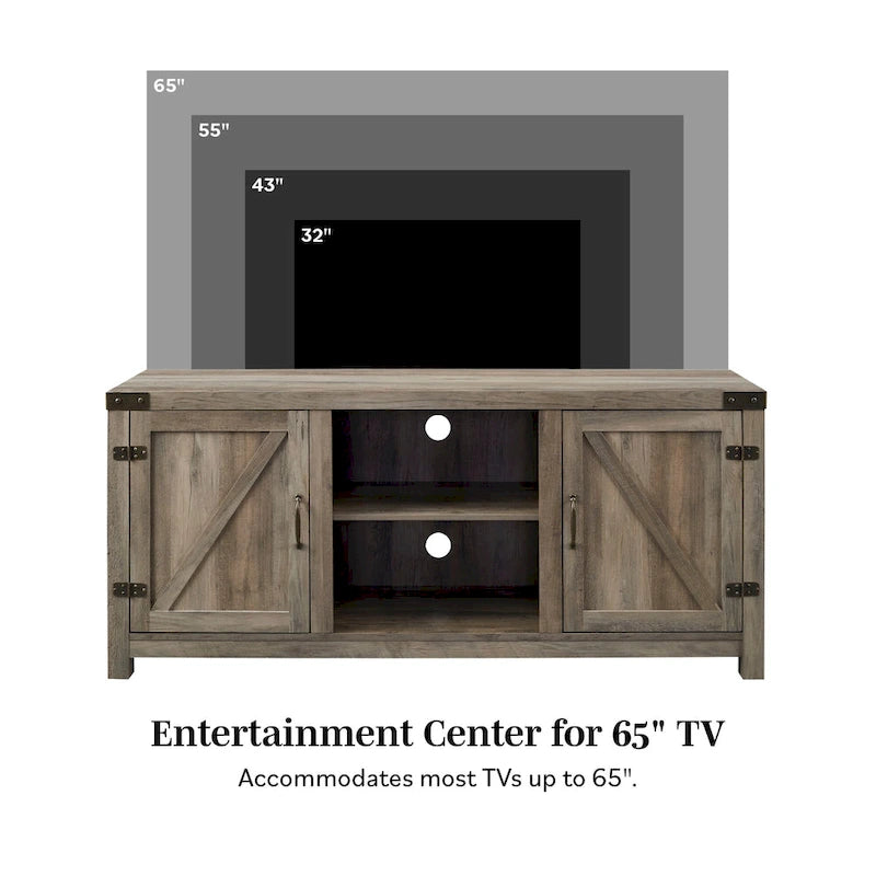 Meuble TV avec porte de grange Middlebrook Firebranch 58 pouces