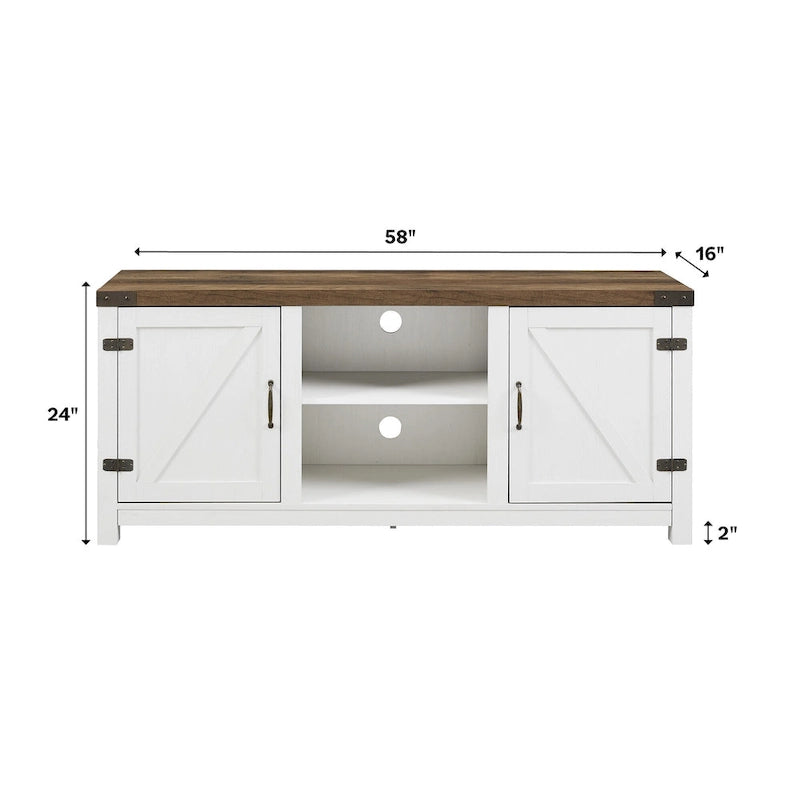 Meuble TV avec porte de grange Middlebrook Firebranch 58 pouces