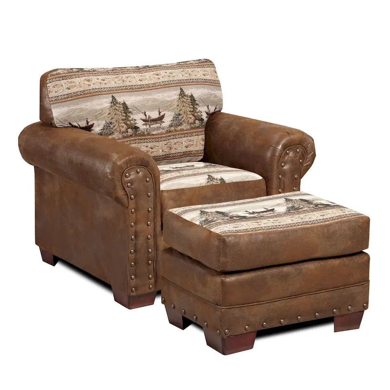 Fauteuil Alpine Lodge avec repose-pieds assorti American Furniture Classics Modèle 8501-00-60