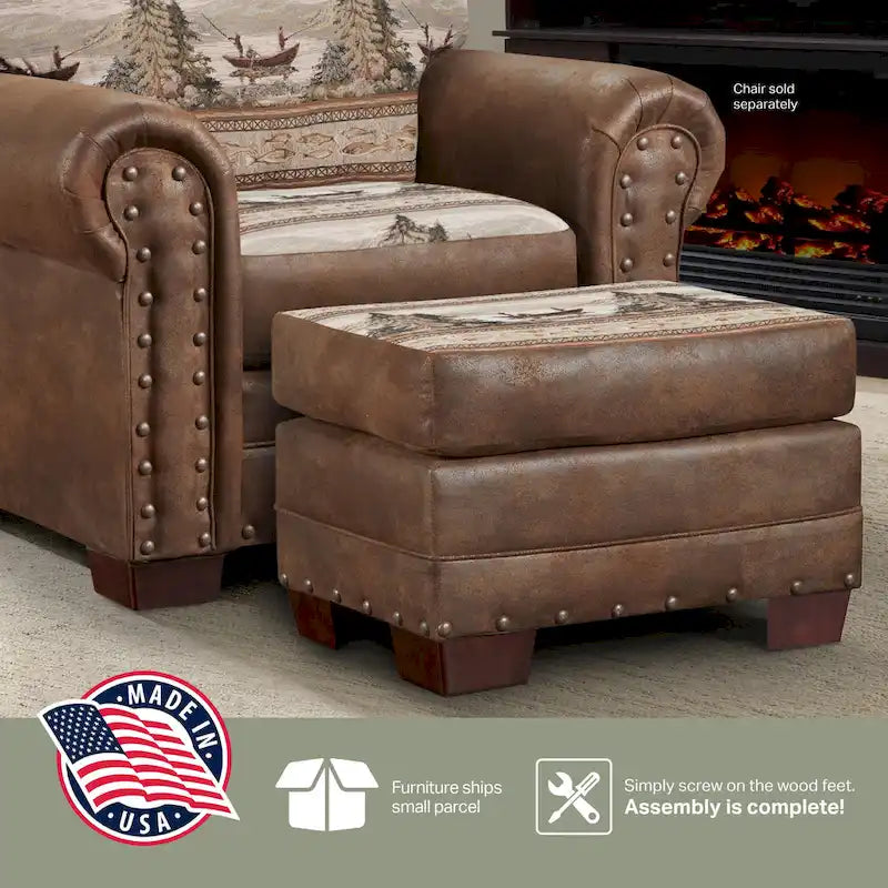 Fauteuil Alpine Lodge avec repose-pieds assorti American Furniture Classics Modèle 8501-00-60