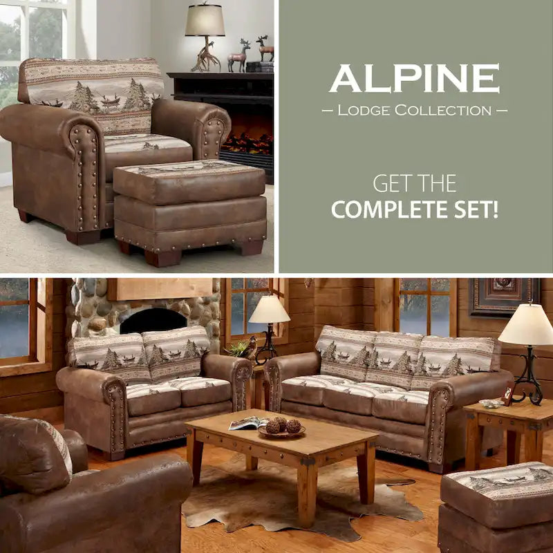 Fauteuil Alpine Lodge avec repose-pieds assorti American Furniture Classics Modèle 8501-00-60