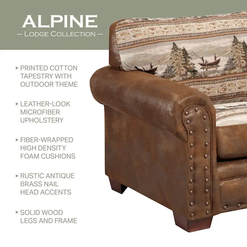Fauteuil Alpine Lodge avec repose-pieds assorti American Furniture Classics Modèle 8501-00-60