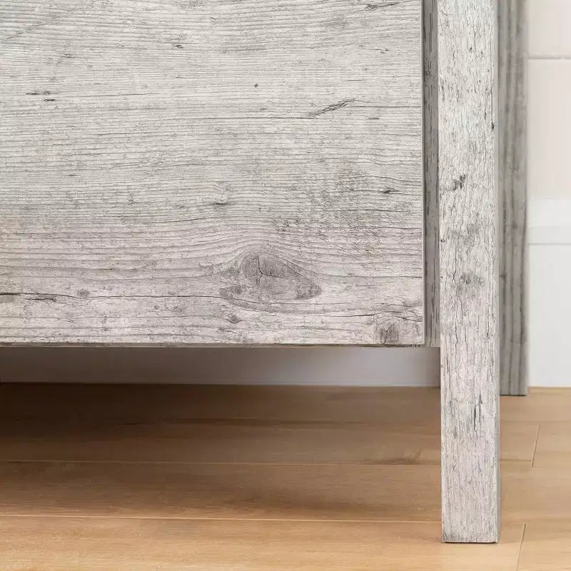 Meuble TV moderne urbain avec 2 tiroirs pour téléviseurs jusqu'à 75", pieds en métal