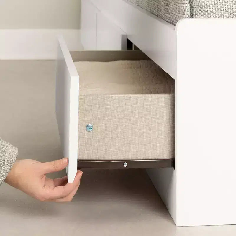 Meuble TV moderne urbain avec 2 tiroirs pour téléviseurs jusqu'à 75", pieds en métal