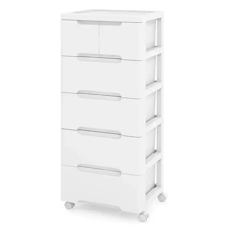 Costway 1/2 PCS 6-Drawer Plastic Rolling Storage Cart with 4 Universal Wheels Dresser Cabinet