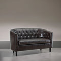 Causeuse en similicuir capitonné de style Mid-Century Modern - Canapé causeuse confortable