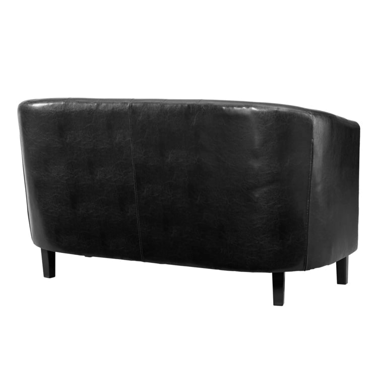 Causeuse en similicuir capitonné de style Mid-Century Modern - Canapé causeuse confortable