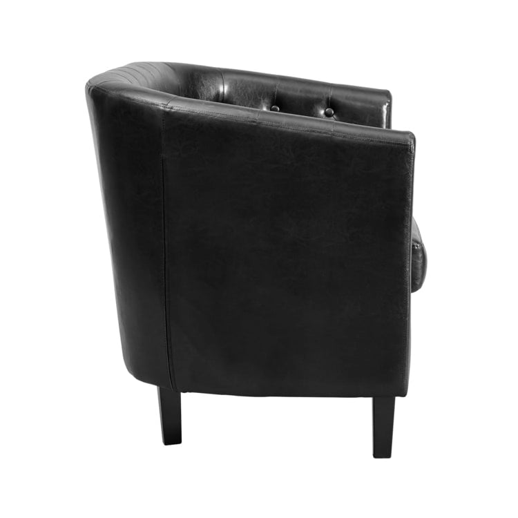 Causeuse en similicuir capitonné de style Mid-Century Modern - Canapé causeuse confortable