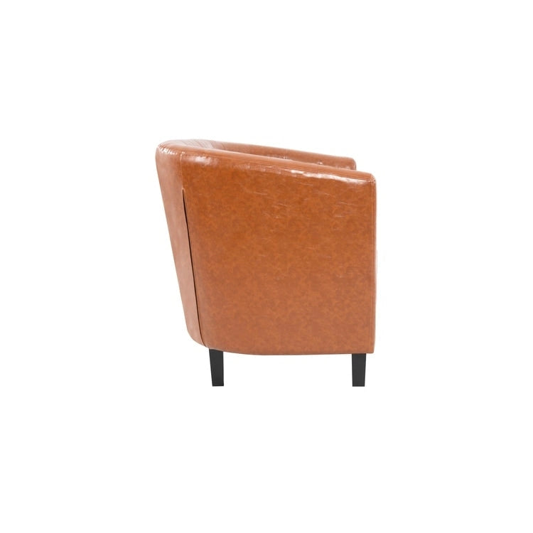 Causeuse en similicuir capitonné de style Mid-Century Modern - Canapé causeuse confortable