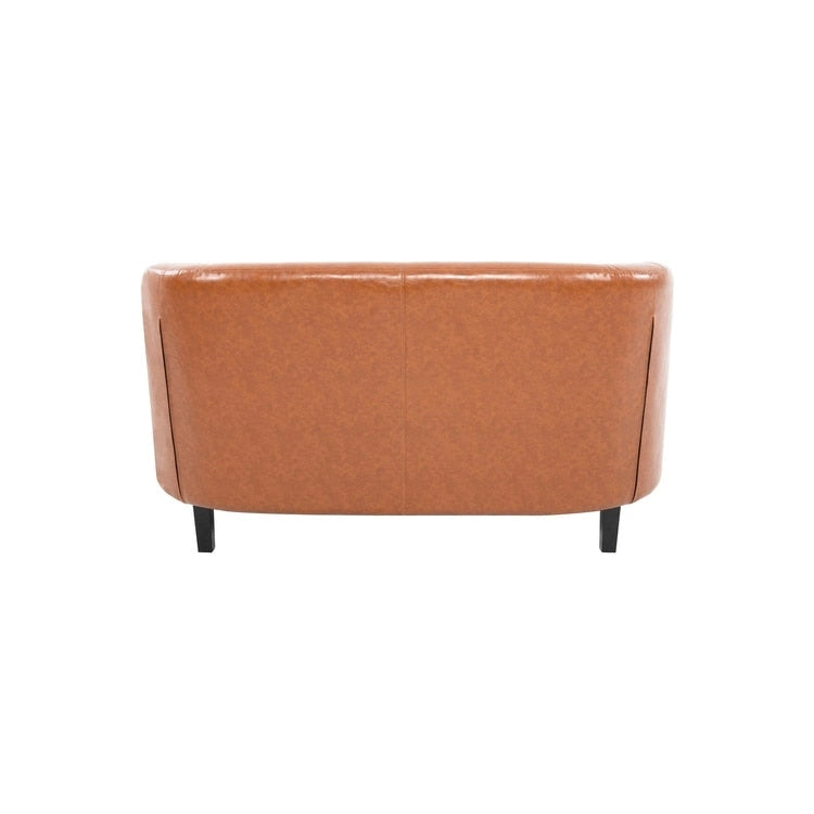 Causeuse en similicuir capitonné de style Mid-Century Modern - Canapé causeuse confortable