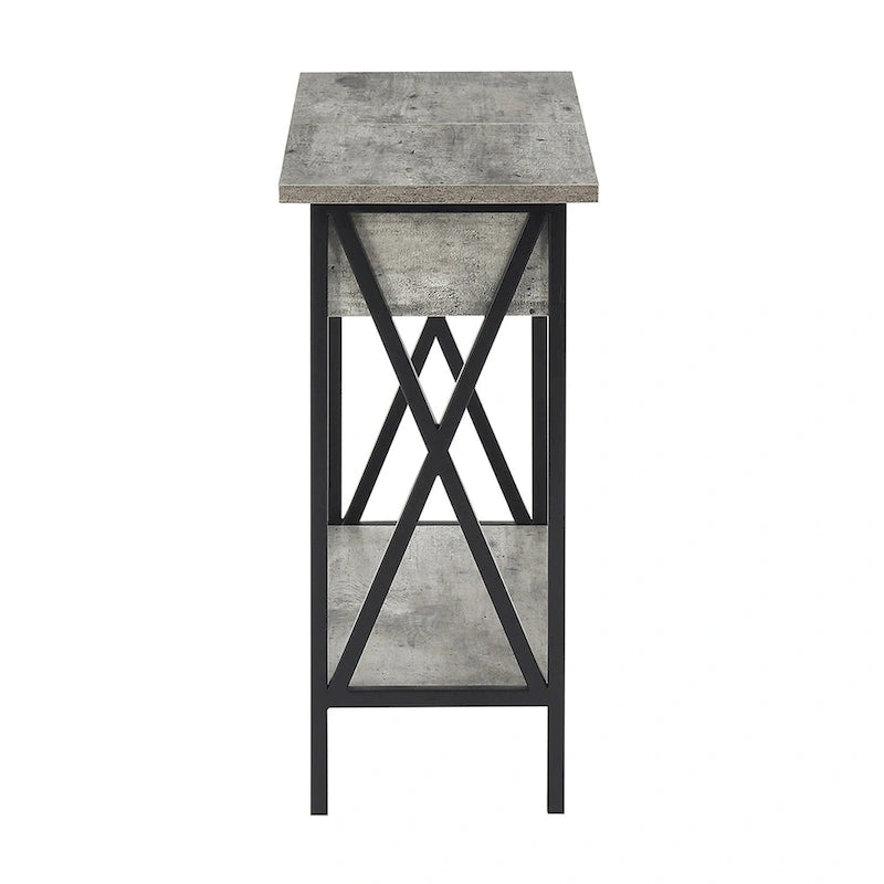Table d'appoint Tucson de Convenience Concepts avec plateau relevable, station de charge et étagère