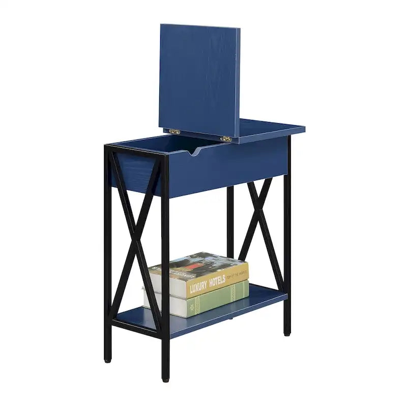 Table d'appoint Tucson de Convenience Concepts avec plateau relevable, station de charge et étagère