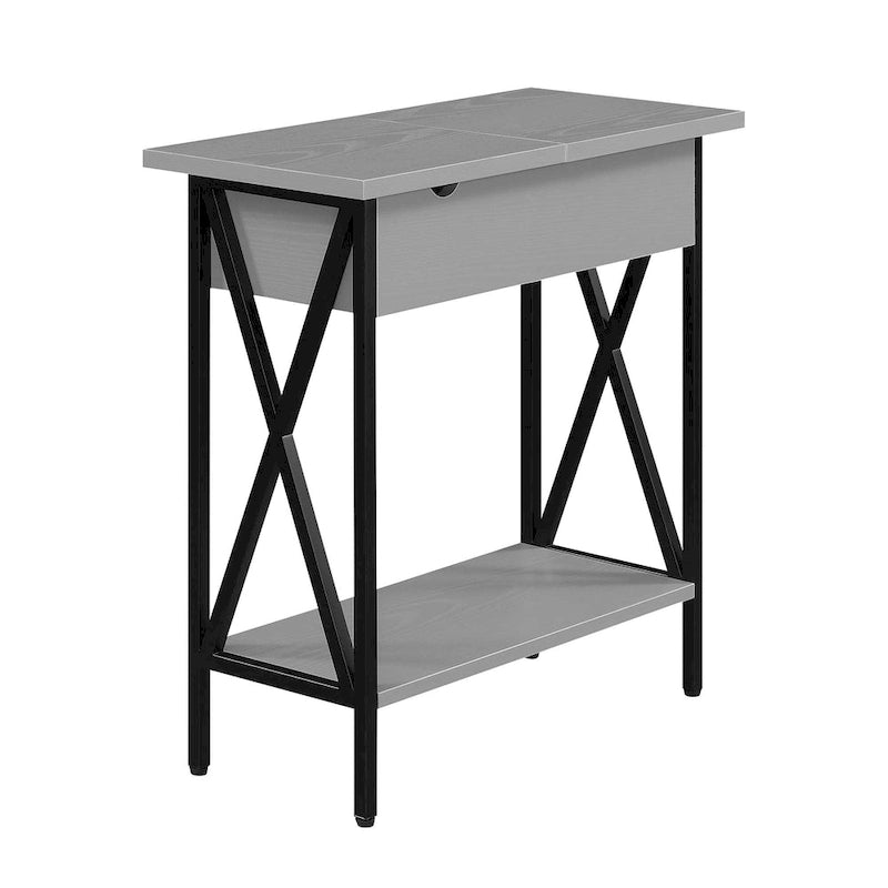 Table d'appoint Tucson de Convenience Concepts avec plateau relevable, station de charge et étagère