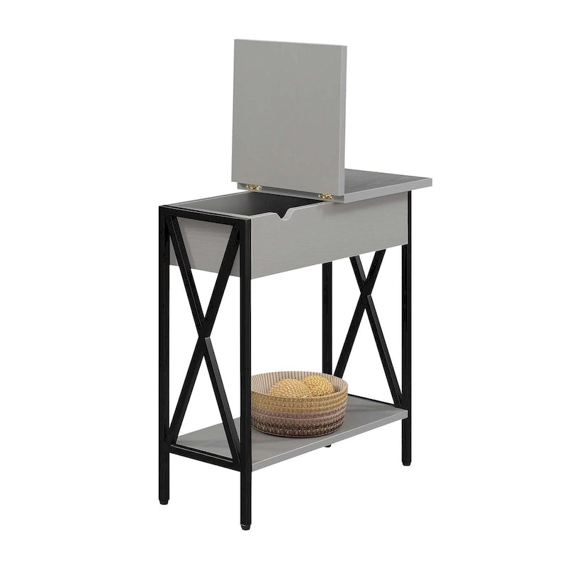 Table d'appoint Tucson de Convenience Concepts avec plateau relevable, station de charge et étagère