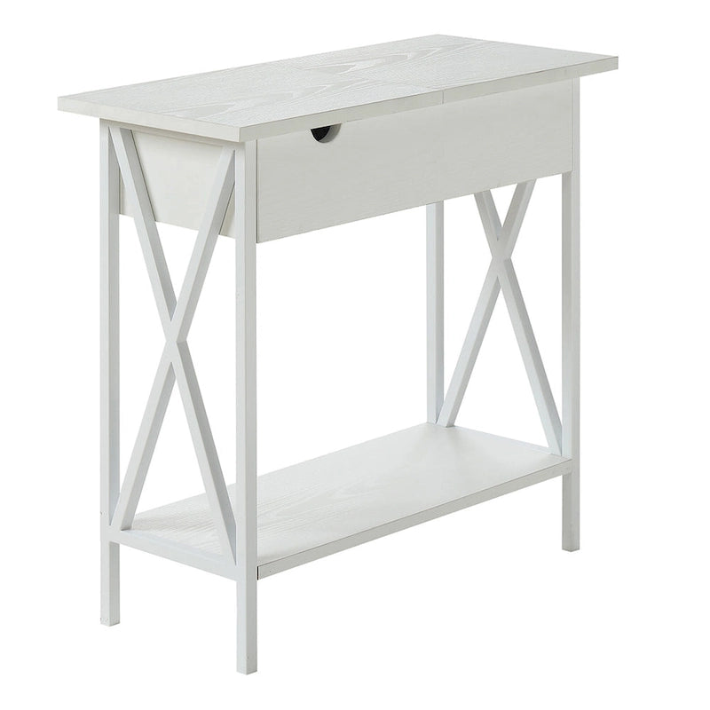 Table d'appoint Tucson de Convenience Concepts avec plateau relevable, station de charge et étagère