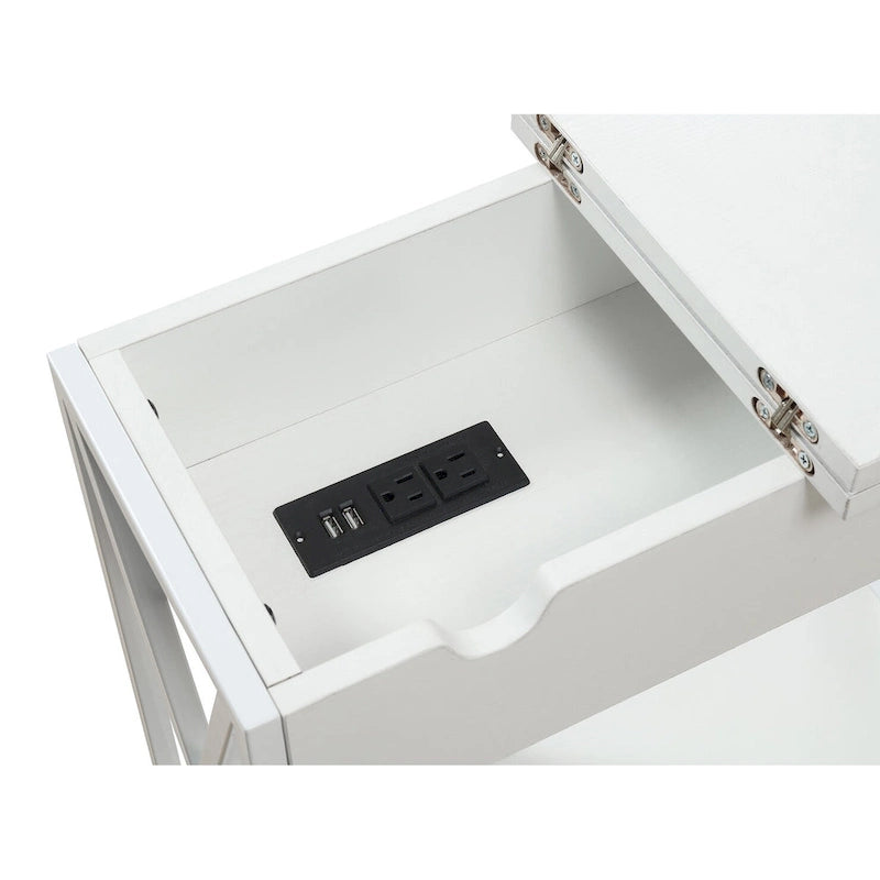 Table d'appoint Tucson de Convenience Concepts avec plateau relevable, station de charge et étagère