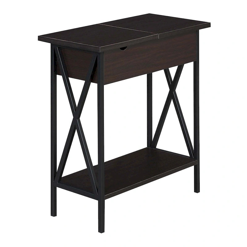 Table d'appoint Tucson de Convenience Concepts avec plateau relevable, station de charge et étagère