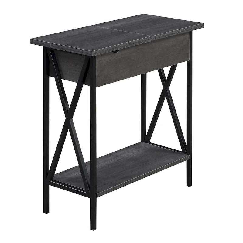 Table d'appoint Tucson de Convenience Concepts avec plateau relevable, station de charge et étagère