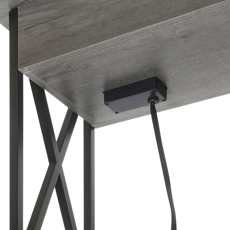 Table d'appoint Tucson de Convenience Concepts avec plateau relevable, station de charge et étagère
