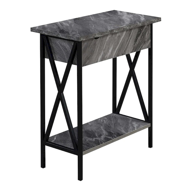 Table d'appoint Tucson de Convenience Concepts avec plateau relevable, station de charge et étagère