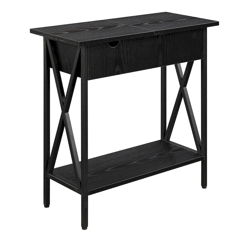 Table d'appoint Tucson de Convenience Concepts avec plateau relevable, station de charge et étagère