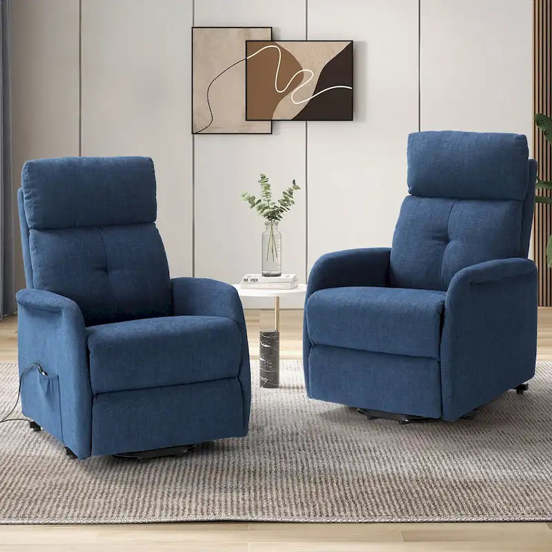 Fauteuil inclinable Elisa Power avec assistance à distance, ensemble de 2, avec base en métal