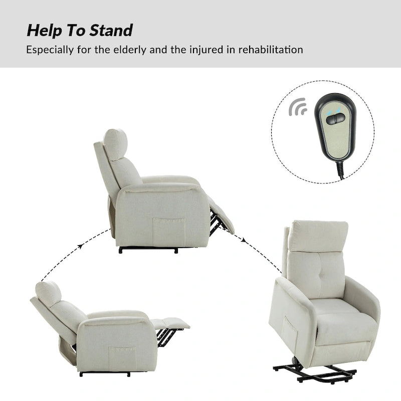 Fauteuil inclinable Elisa Power avec assistance à distance, ensemble de 2, avec base en métal